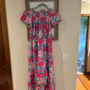 Vineyard Vines Floral Dress in Pink and Blue